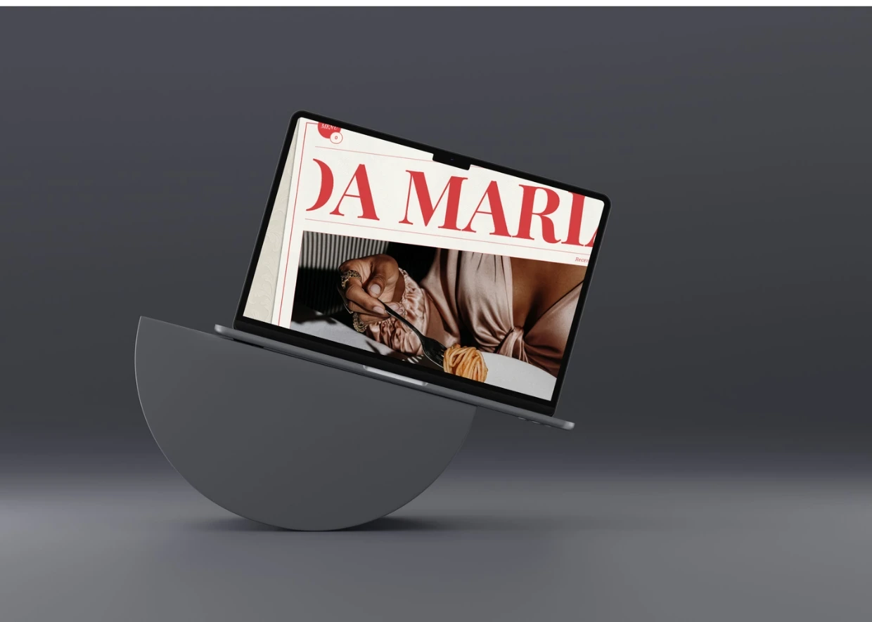 Da Maria artisan restaurant website on tablet and phone