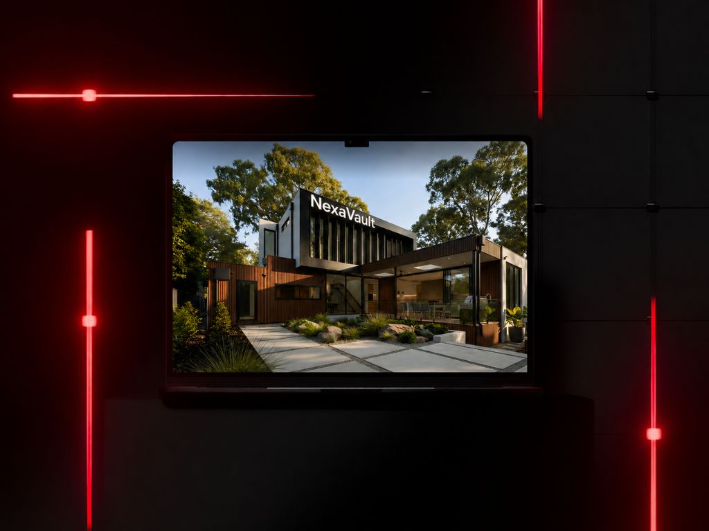 Modern property development website displayed on laptop